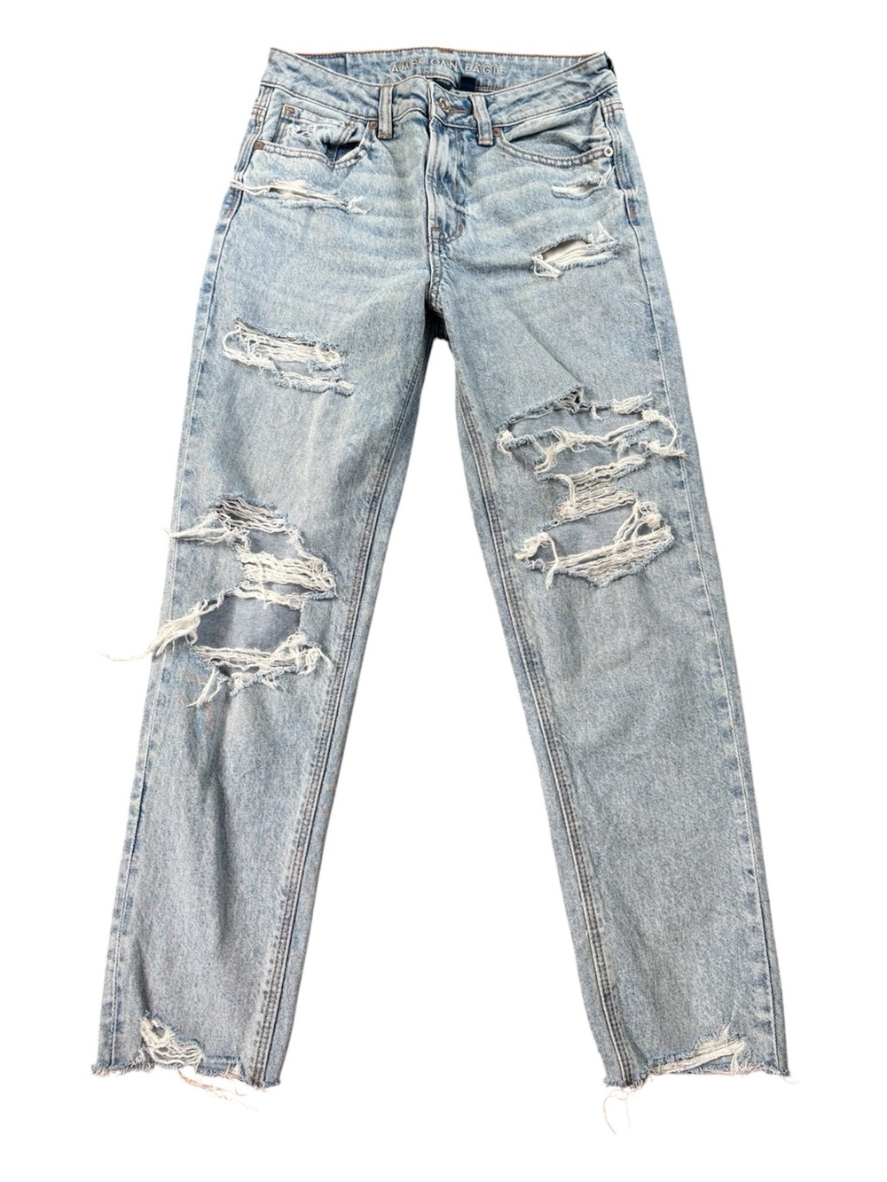 American Eagle Distressed Mom Jeans. Size 2 Short